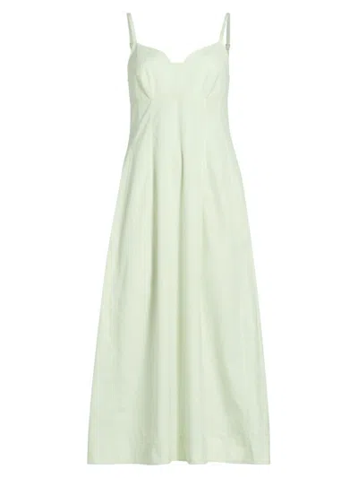 Co Women's Tton Poplin Bustier Midi-dress In White