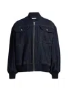 Co Denim Bomber Jacket In Black