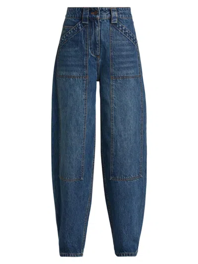Co Women's Denim High-waisted Balloon Jeans In Blue