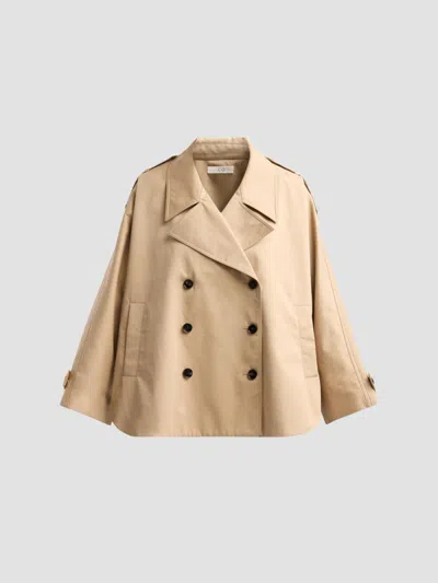 Co Women's Dolman Cropped Trench At In Camel