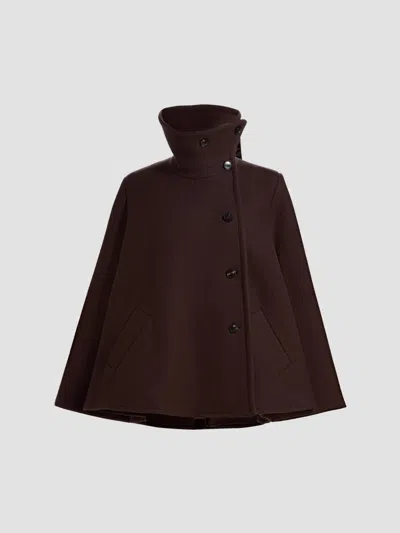 Co Women's Draped Llar Wool-blend At In Cholate
