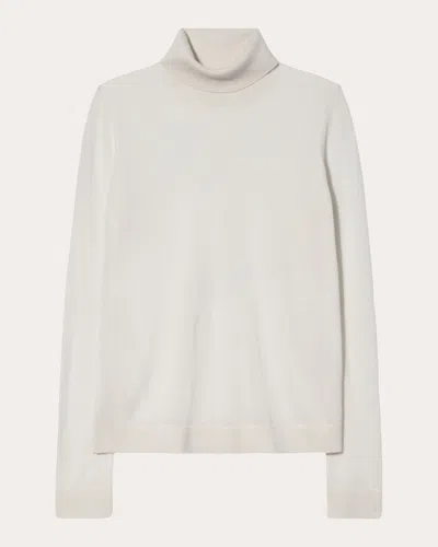 Co Women's Fine Cashmere Slim Turtleneck In White