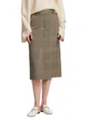 Co Prince Of Wales Checked Tweed Midi Skirt In Brown Plaid