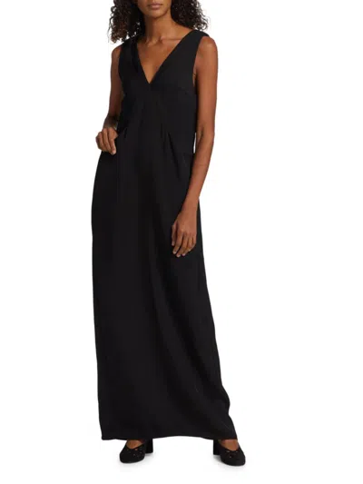 Co Women's Layered V Neck Maxi Dress In Black