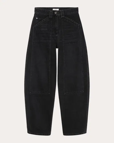Co Women's Patch Pocket Barrel Jeans In Black