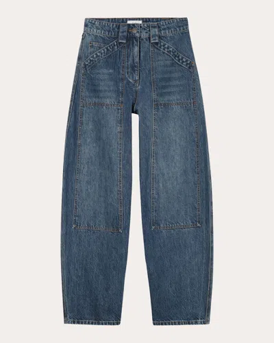 Co Women's Patch Pocket Barrel Jeans In Blue
