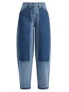 Co Denim Patchwork Pants Indigo In Blue
