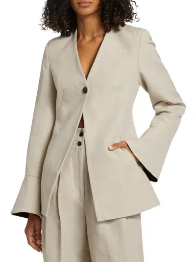Co Flare-cuff Single-breasted Jacket In Clay