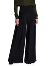 Co Pleated Crepe Wide-leg Pants In Black