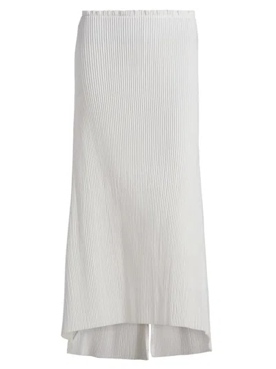 Co Women's Plisse High-low Midi-skirt In White