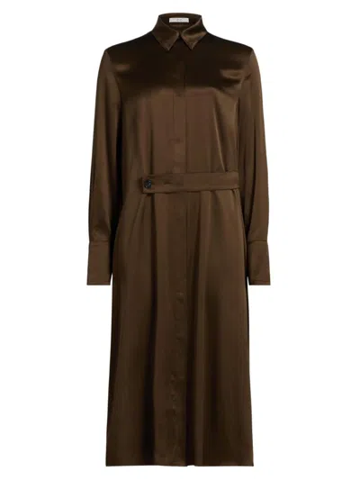 Co Women's Silk Charmeuse Shirtdress In Brown