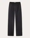 Co Women's Silk Straight-leg Pull-on Pants In Black
