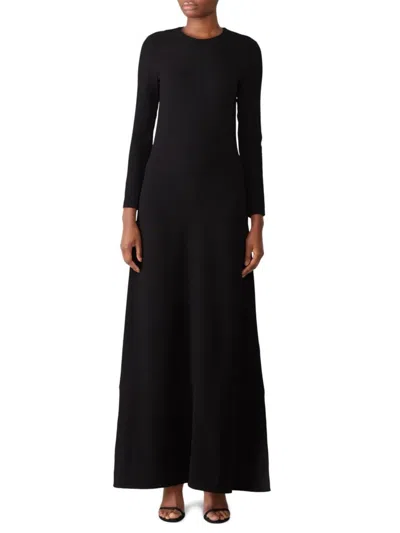 Co Women's Solid A Line Maxi Dress In Black