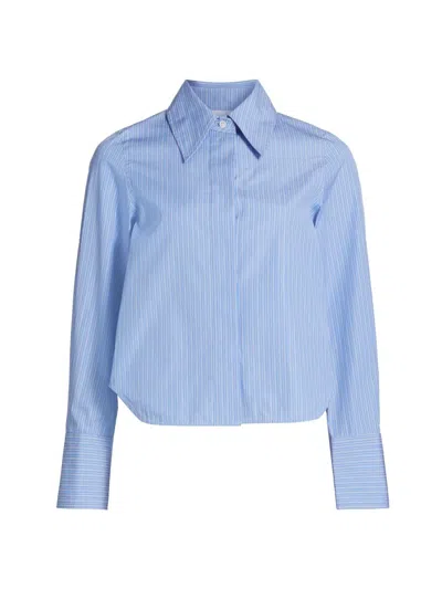 Co Women's Striped Tton Shirt In Blue