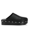CO WOMEN'S STUDDED LEATHER PLATFORM MULES