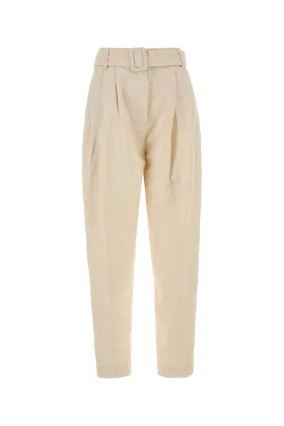 Co Women's T-shirt Pant In Visse-linen Blend In White