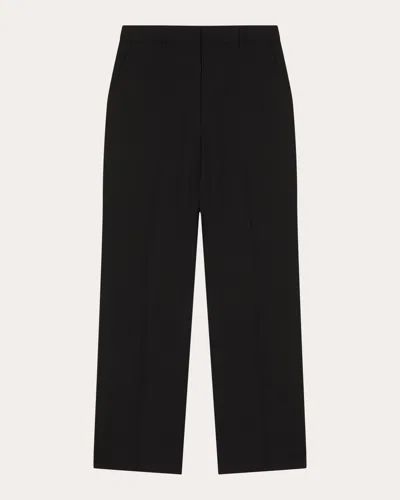 Co Women's Virgin Wool Cropped Cigarette Trousers In Black