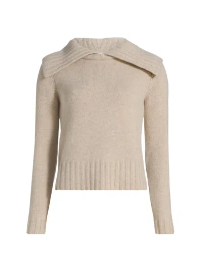 Co Women's Wide Ribbed-llared Cashmere Sweater In Brown