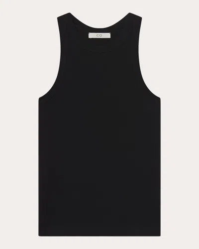 Co Women'stton Jersey Fitted Racerback Tank Top In Black