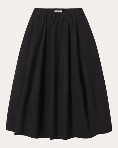 Co Women'stton Poplin Full Midi Skirt In Black