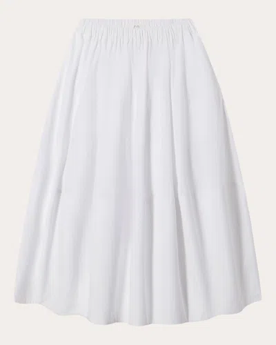 Co Women'stton Poplin Full Midi Skirt In White
