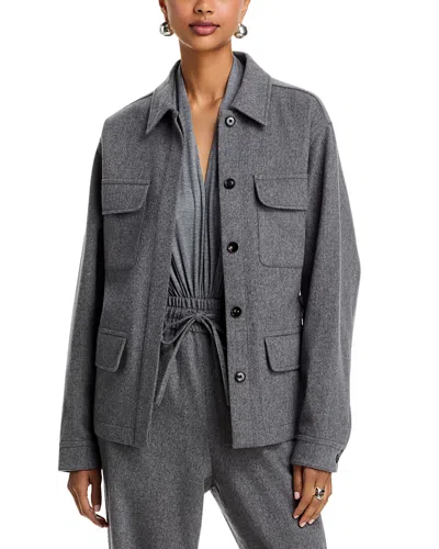 Co Wool And Cashmere Workwear Shirt Jacket In Gray