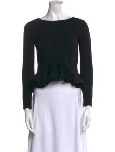 Pre-owned Co Wool Bateau Neckline Sweater In Black