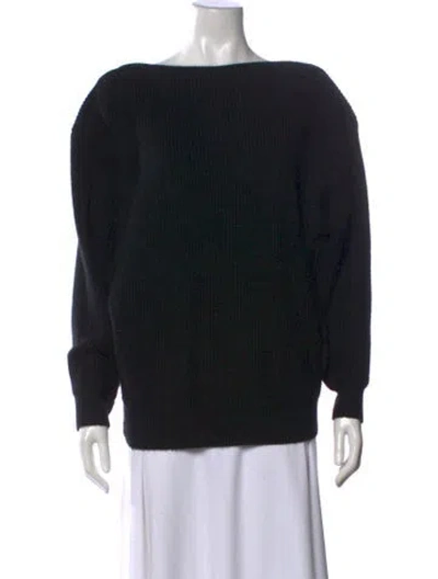 Pre-owned Co Wool Bateau Neckline Sweater In Black
