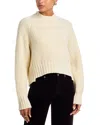 Co Wool-blend Crewneck Cropped Sweater In Neutral