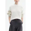 Co Wool Blend Cropped Sweater In White