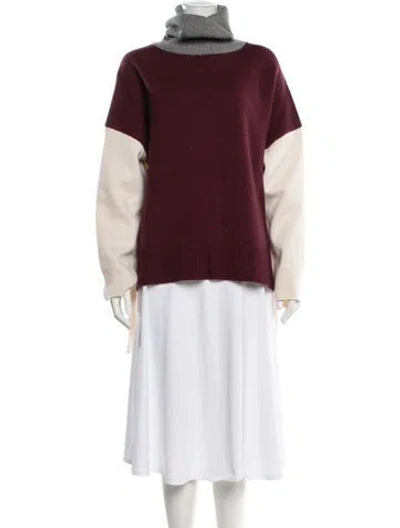 Pre-owned Co Wool Lorblock Pattern Sweater In Burgundy
