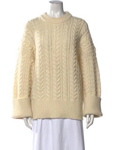 Pre-owned Co Wool Crew Neck Sweater In Neutral