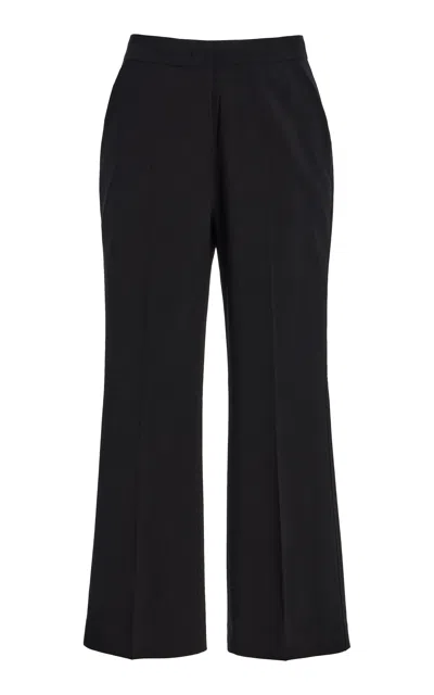 Co Wool Cropped Cigarette Trousers In Black