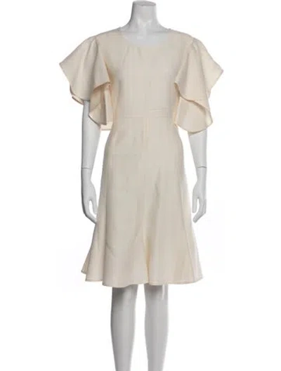 Pre-owned Co Wool Knee-length Dress In Neutral