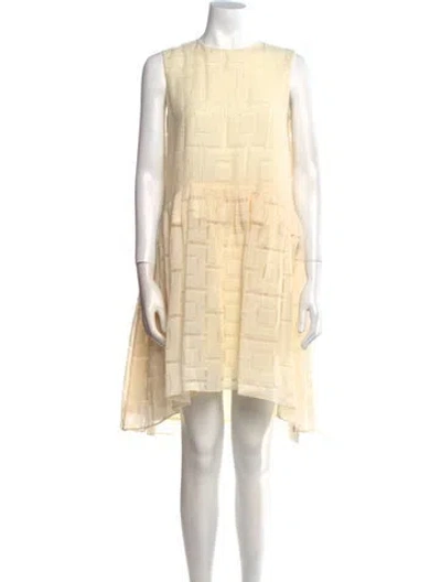 Pre-owned Co Wool Knee-length Dress In White
