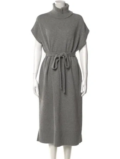 Pre-owned Co Wool Midi Length Dress In Gray