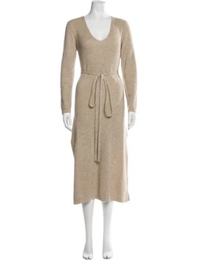 Pre-owned Co Wool Midi Length Dress In Neutral