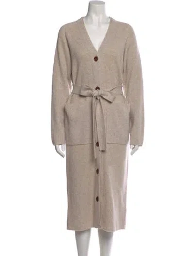Pre-owned Co Wool Midi Length Dress In Neutral