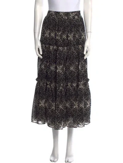 Pre-owned Co Wool Midi Length Skirt In Black