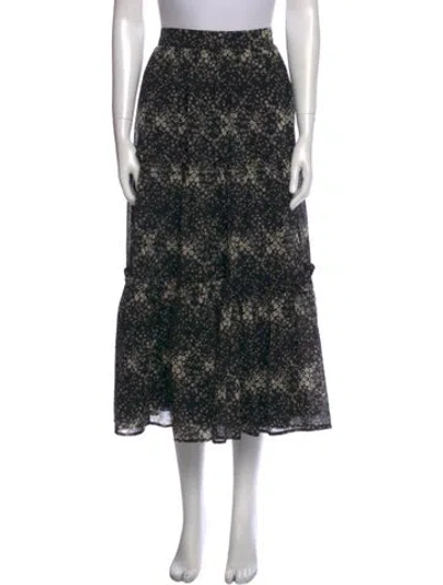 Pre-owned Co Wool Midi Length Skirt In Black
