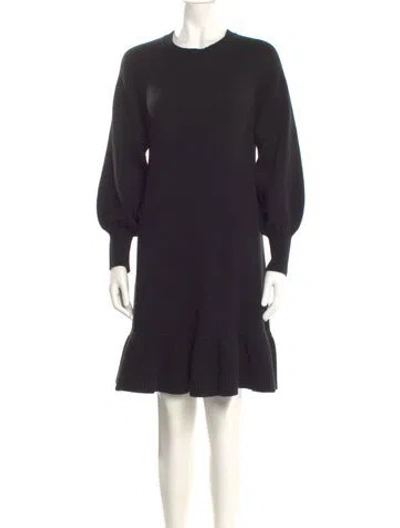 Pre-owned Co Wool Mini Dress In Black