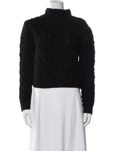 Pre-owned Co Wool Mock Neck Sweater In Black