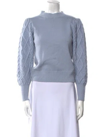 Pre-owned Co Wool Mock Neck Sweater In Blue