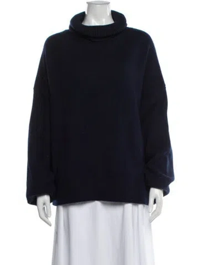 Pre-owned Co Wool Mock Neck Sweater In Blue