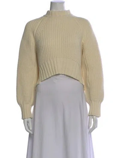 Pre-owned Co Wool Mock Neck Sweater In Neutral