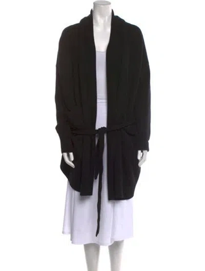 Pre-owned Co Wool Open Front Sweater In Black