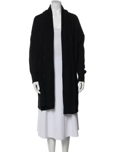 Pre-owned Co Wool Open Front Sweater In Black