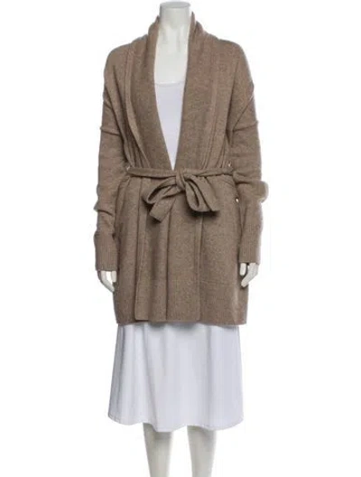 Pre-owned Co Wool Open Front Sweater In Neutral