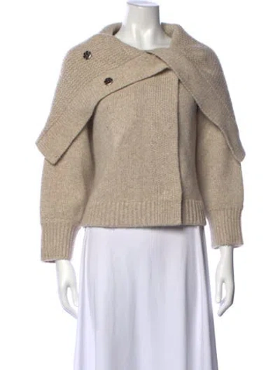 Pre-owned Co Wool Open Front Sweater W/ Tags In Brown/neutrals
