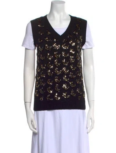 Pre-owned Co Wool Patterned Sweater In Black